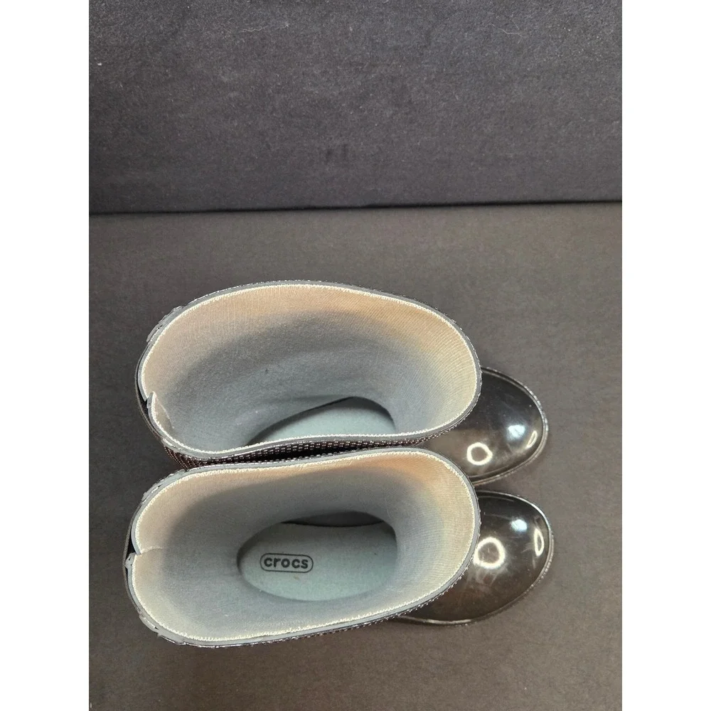 Crocs RainFloe Tall Rain Boots Black Glossy‎ Waterproof Rubber Womens 7 202198